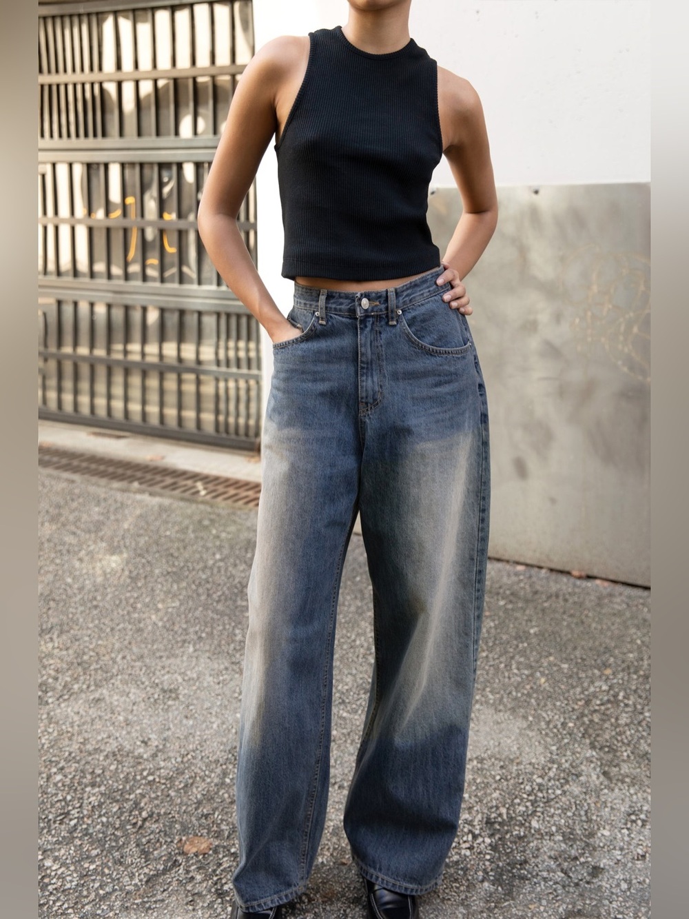 OAK + FORT Racerback Cropped Tank